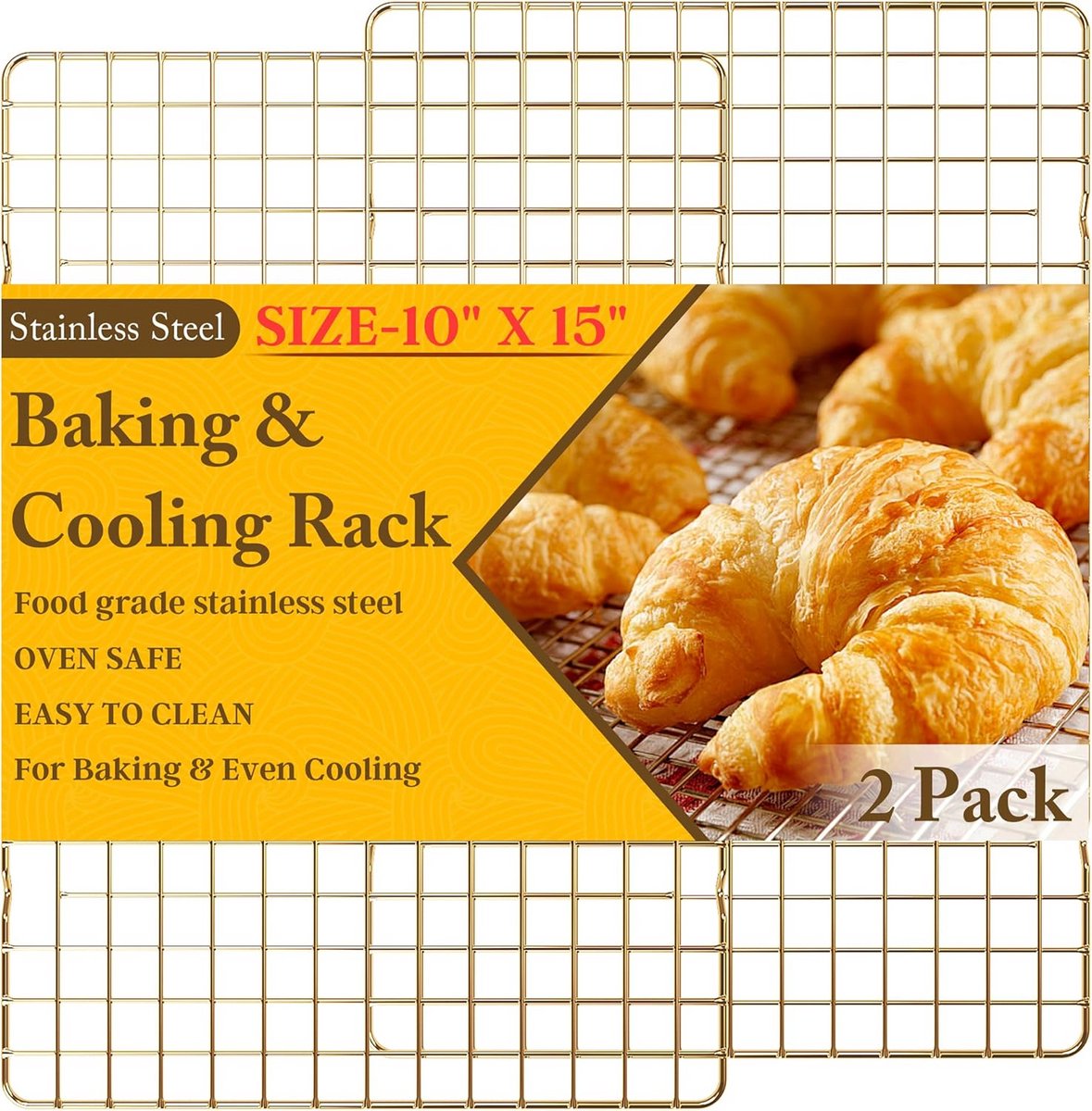 2-Pack RVS Koelrekken voor Bakken en Grillen - Oven- en Vaatwasmachinebestendig