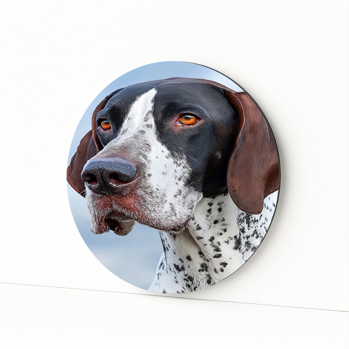 Kop van hond - Wandkunst rond - Dibond muurcirkel - 100x100 cm