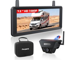 Achteruitrijcamera Zonne-energie - Draadloze Camera Monitor - Veilig Parkeren - 7.2 Inch Scherm - 24 x 6 x 5.5 cm