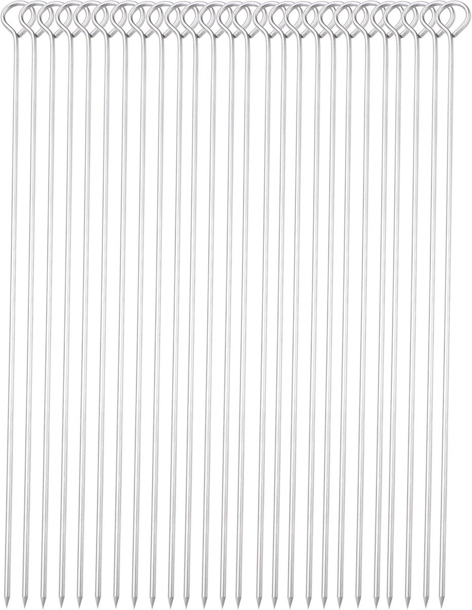 30x Herbruikbare RVS Kebab Spiezen voor Barbecue en BBQ - 30.5 cm