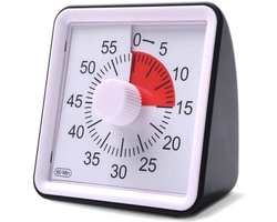 FLOKOO Hoogwaardige Leerklok voor Kinderen - Timer Kind Zwart - Vergaderklok - Aftelklok -  Leerklokken - Kookwekker Analoog - Leer Klok kijken - Time - Educatieve Klok - Huiswerk Hulp - Educatief Speelgoed - Thuisonderwijs