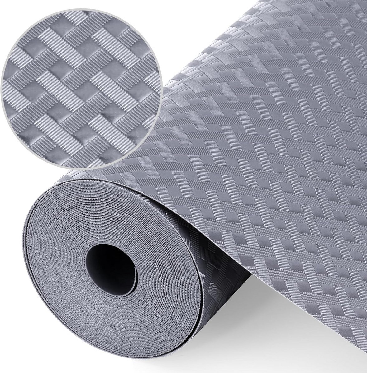 Antislip EVA Lademat voor Laden, Kasten en Koelkasten - 30cm x 600cm Grijs