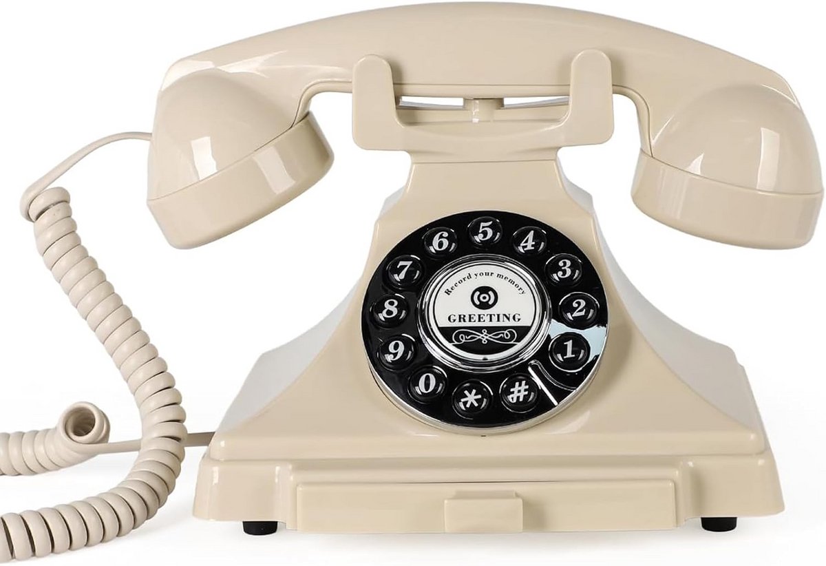 Audio Gastenboek Telefoon voor Bruiloft en Feest - Opname Berichten voor Jubilea & Verjaardagen - Beige