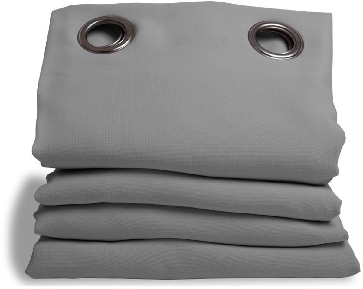 MOONDREAM DecibelControl™ 3in1 Anti-Ruisgordijn | Geluidsisolatie | Thermo Winter+Zomer | 100% Verduisterend | Gepatenteerde Technologie | EU-fabricaat | Oogjes | Grijs MC09 | 140B x 260L cm