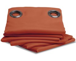 MOONDREAM LumenControl™ Verduisteringsgordijn | Licht+zonwering | EU-fabricaat | Oogjes | Oranje MC374 | 140B x 260L cm