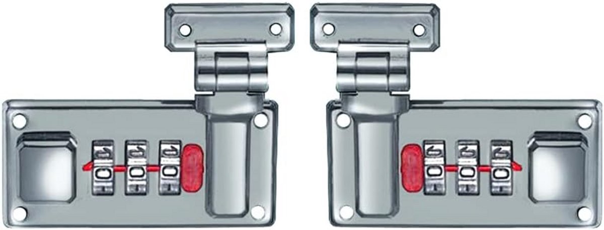 2-Pack 3-Cijferige Codesloten voor Bagage en Koffersloten 65mm Zilver