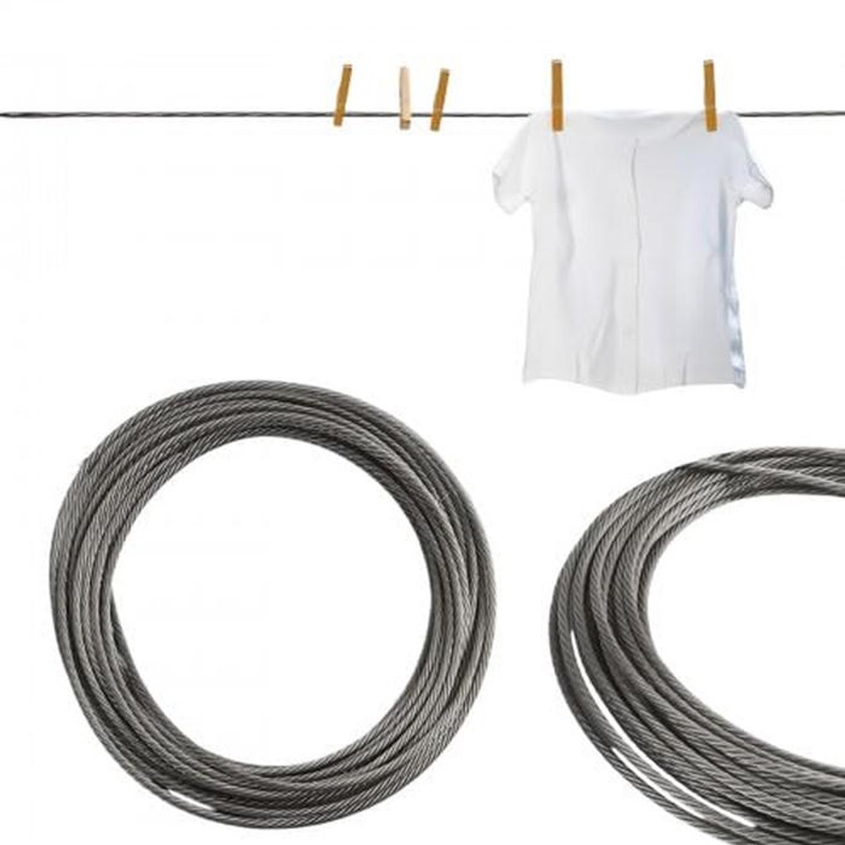 10 meter flexibele staalkabel RVS 3mm - Sterke multifunctionele draad voor ophangen en bevestigen