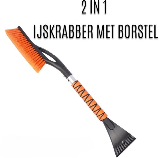 Foto: Ijskrabber met handschoen zwart voorkomt koude handen bij het ijsvrij maken van je autoruiten softgrip