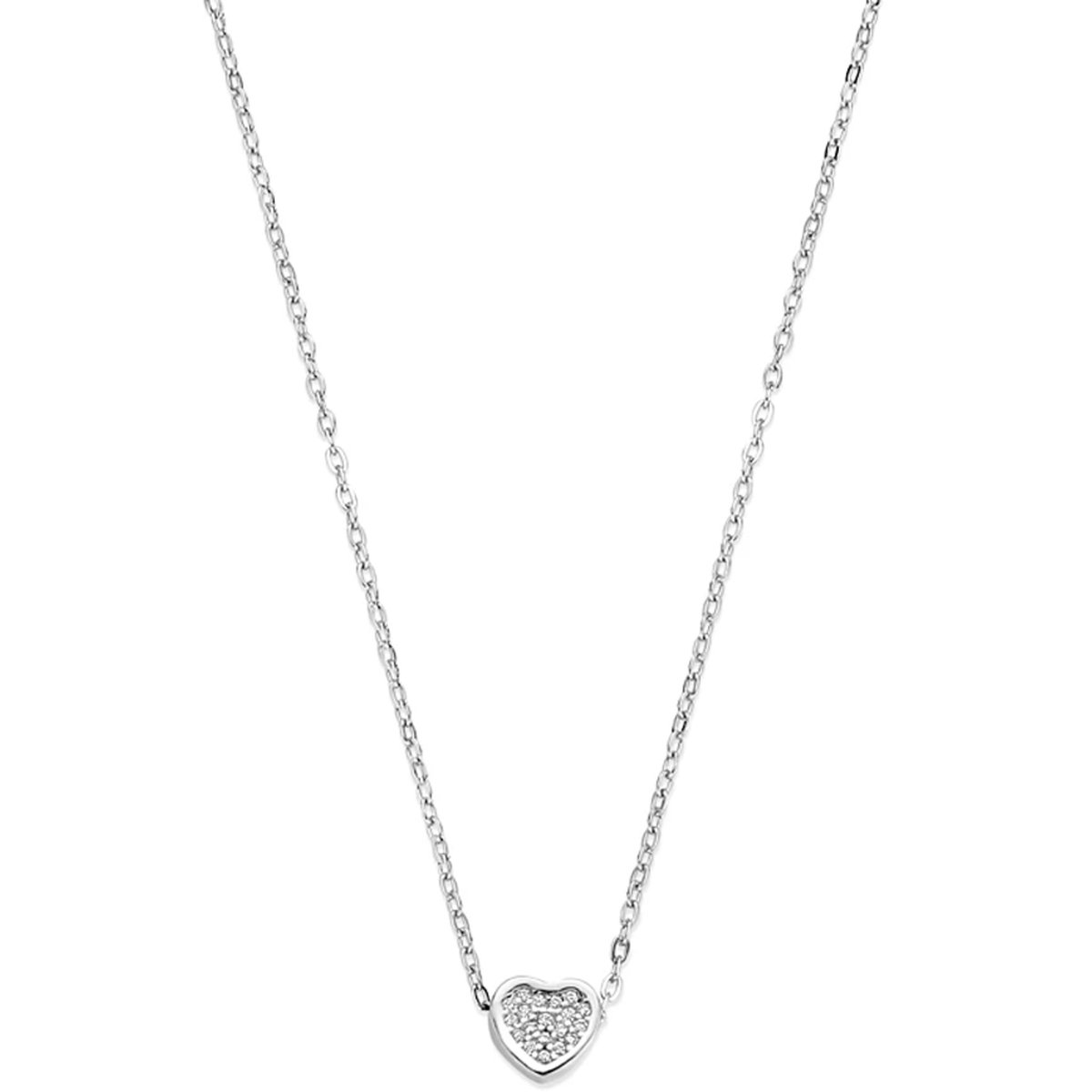 Collier hartje zirkonia 41 - 43 - 45 cm