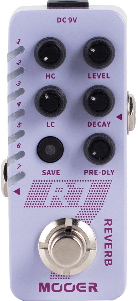 Mooer R7 Reverb compact effectpedaal met 7 soorten reverb