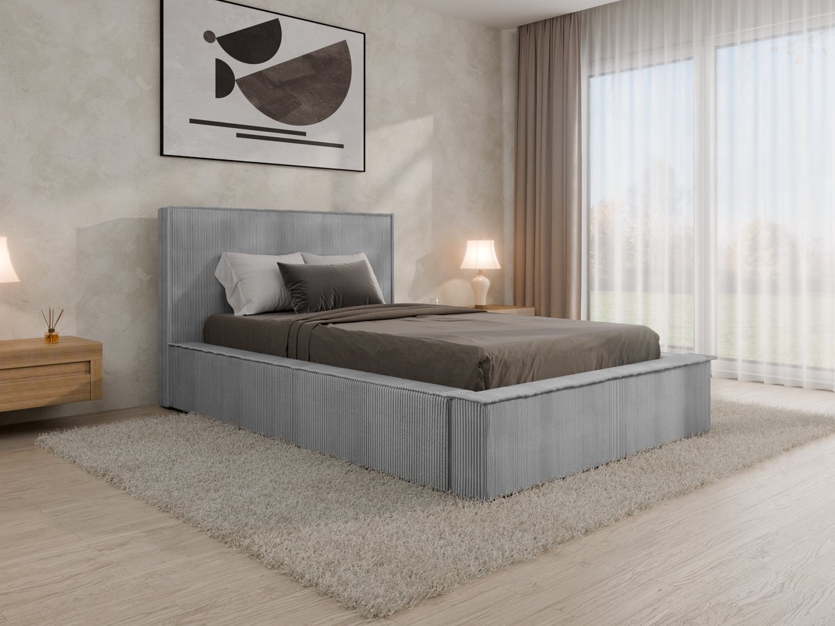 Boxspringbed 120x200cm- SANA - zonder matras - Grijs