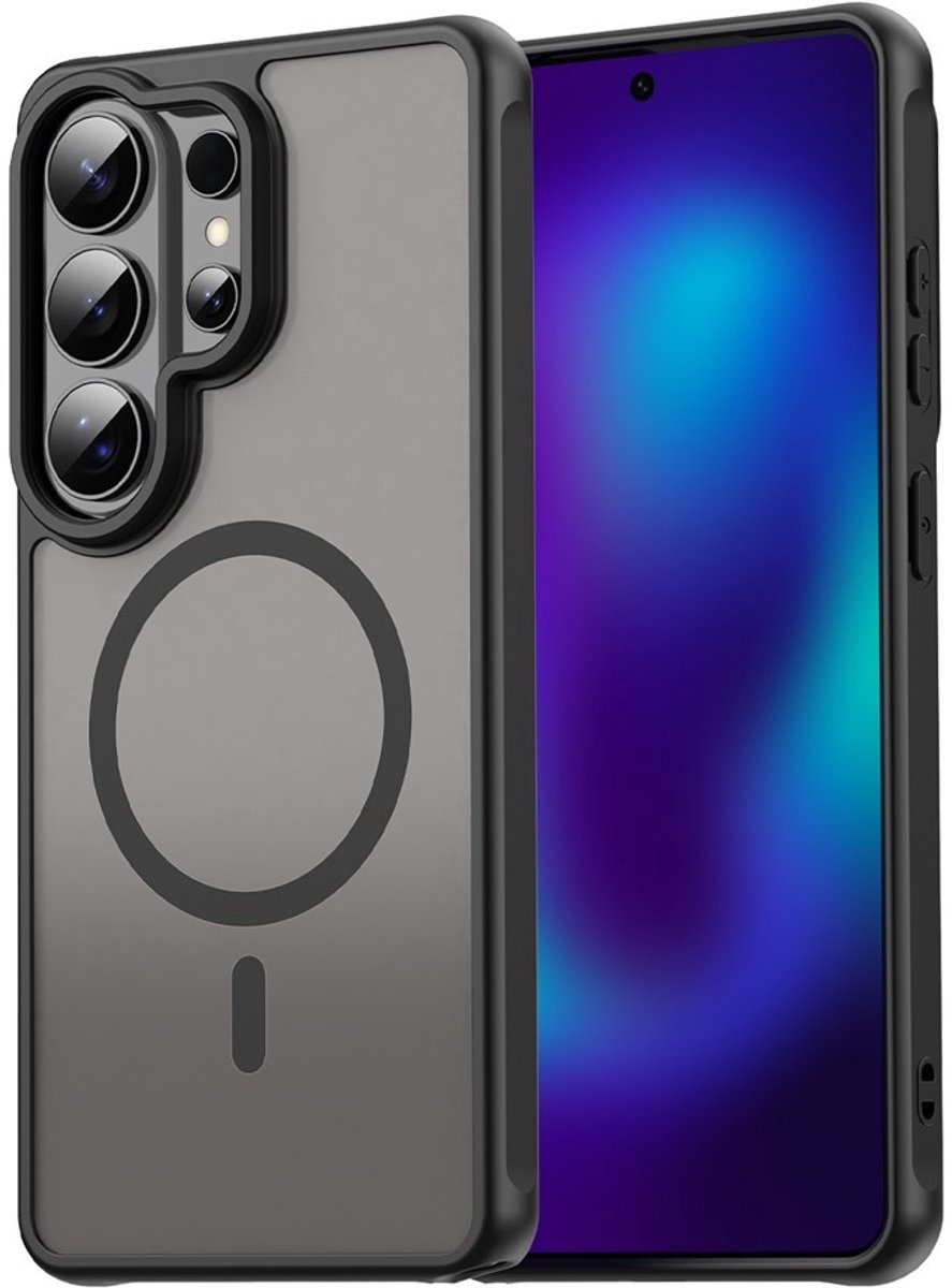 Casety Geschikt voor Samsung Galaxy S26 Ultra hoesje - slanke backcover met magnetisch ondersteuning - Zwart