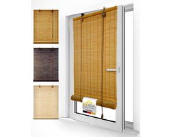 Sol Royal SolDecor B86 Bamboe Rolgordijn 100 cm breed Lichtdoorlatende Zonwering Rolgordijnen Zonder Boren 100x220 cm Natuurlijke Bamboe Jal