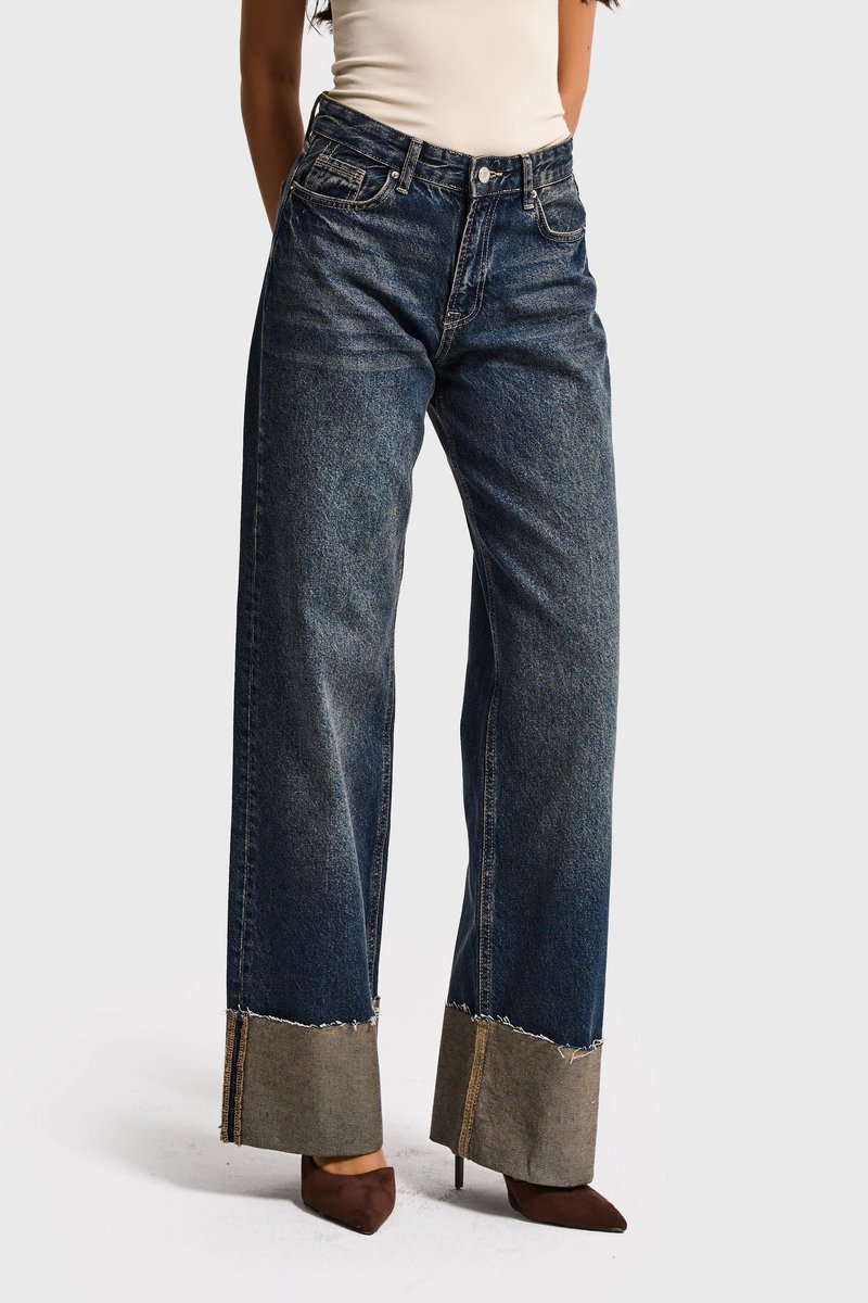It's Basic - STRAIGHT MID RISE JEANS - CORNFLOWER
