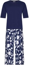 Pastunette - Pyjama - Midnight Mosaic - Bio Katoen - Blauw/Wit - Maat 52
