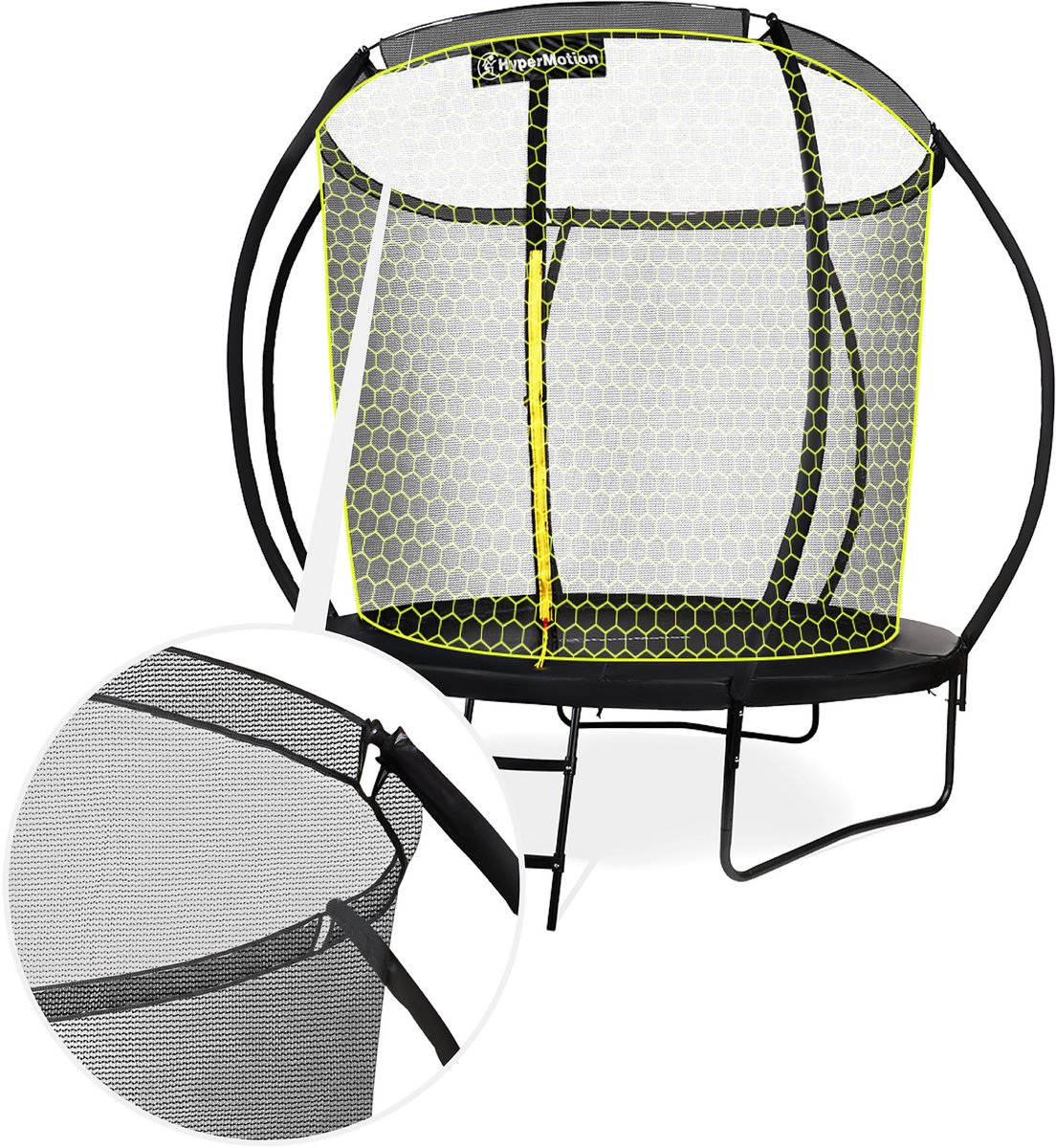 HyperMotion Kindertuintrampoline 3+, trampoline met ladder en binnennet voor huis en tuin, kinderspeelplaats, kindertrampoline, dubbele poten, 244 cm, 8 ft — afbeelding 13