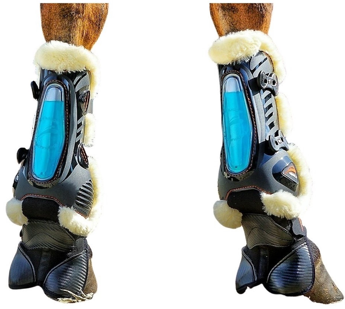 Equick eShock Overreach pees- en kootbeschermers Fluffy - Black - L