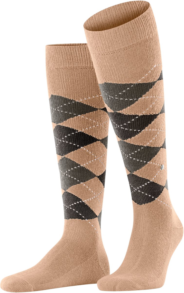 Burlington Preston lang gedessineerd materiaal kniekousen heren bruin - maat 40-46