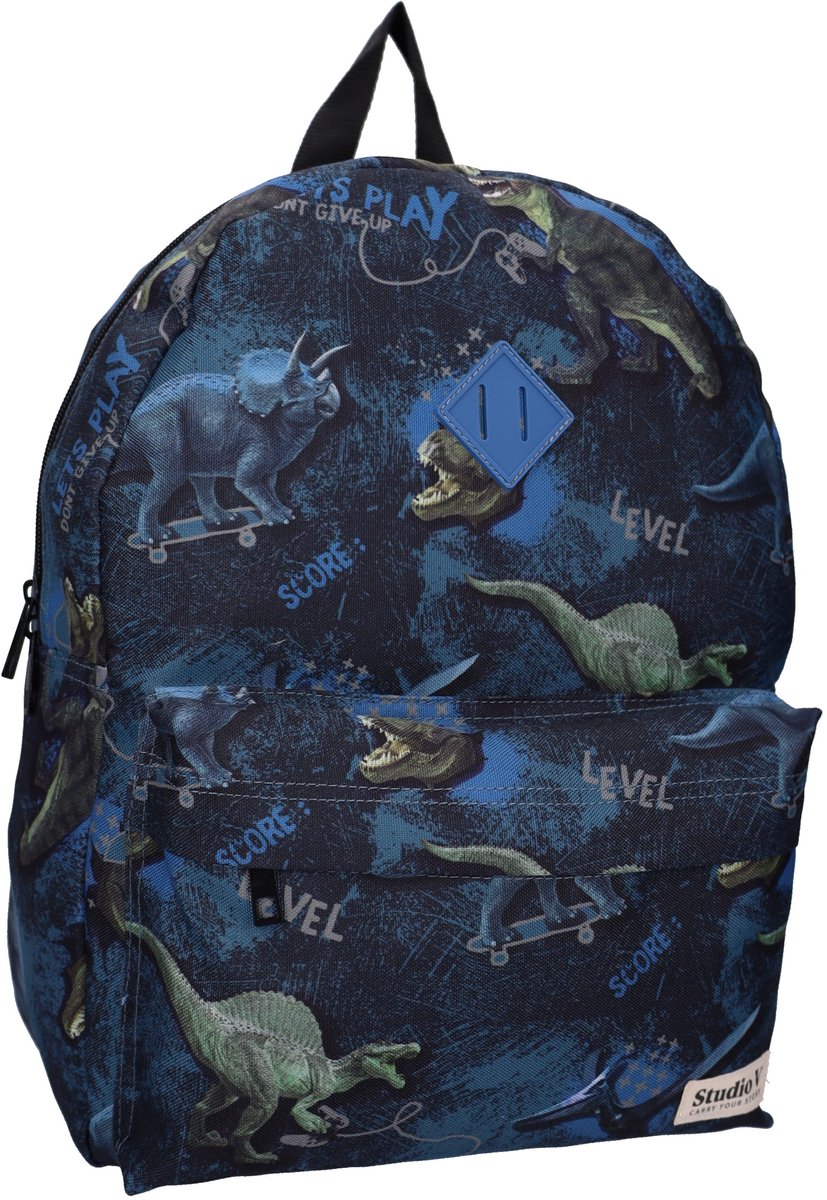 Studio V Extinct Legends - Rugzak - Gevoerd - 13,6 liter - 39 x 29 x 12 cm - Dinosaurus - Blauw