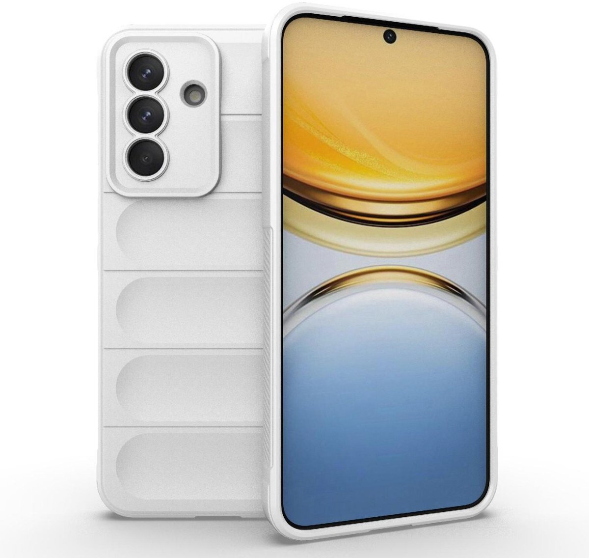Mobigear Hoesje geschikt voor Samsung Galaxy A37 Telefoonhoesje Flexibel TPU | Mobigear Bumpy Backcover | Galaxy A37 Case | Back Cover - Wit