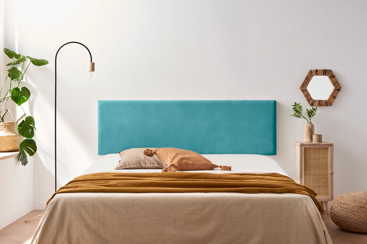 Moonia Hoofdbord - Minimalistisch - Aqualine Stof - Zwart - Duurzaam en Eenvoudig - 50 cm Hoogte