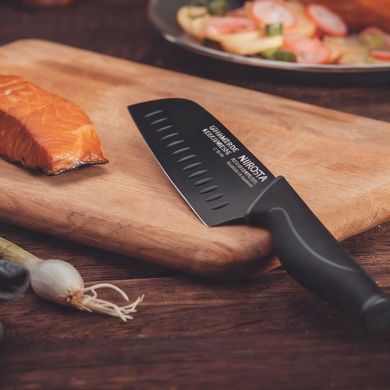 Couteau de cuisine Santoku Nirosta Black Edition 16 cm