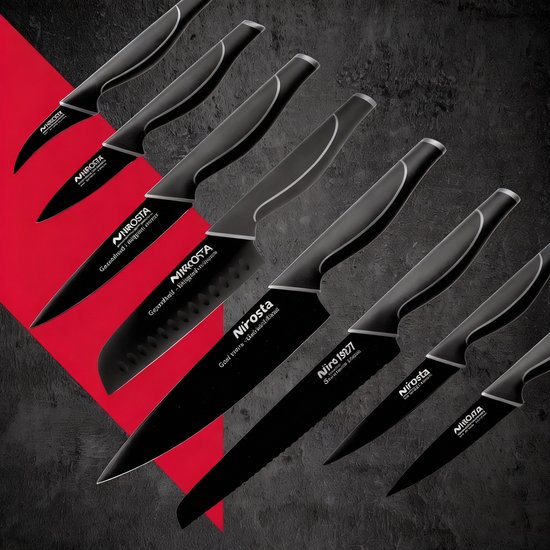 Couteau de cuisine Santoku Nirosta Black Edition 16 cm
