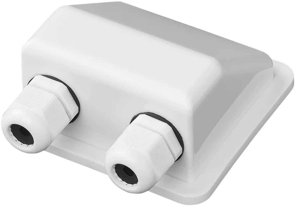 Proplus Witte dakdoorvoer voor zonnepanelen en dakinstallaties, 2-voudig, 5 x 9,3 x 11,2 cm, eenvoudige montage