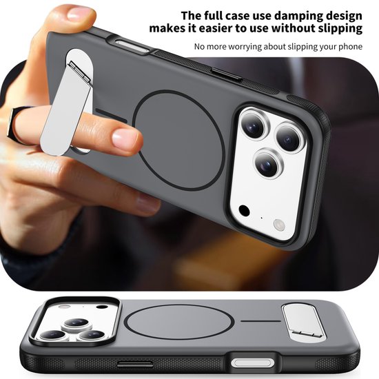 Étui IYUPP compatible avec iPhone 17 - Compatible avec MagSafe - Avec Support Kickstand - Coque Arrière - Vert