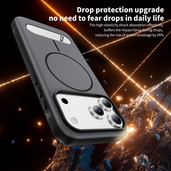 Étui IYUPP compatible avec iPhone 17 - Compatible avec MagSafe - Avec Support Kickstand - Coque Arrière - Vert