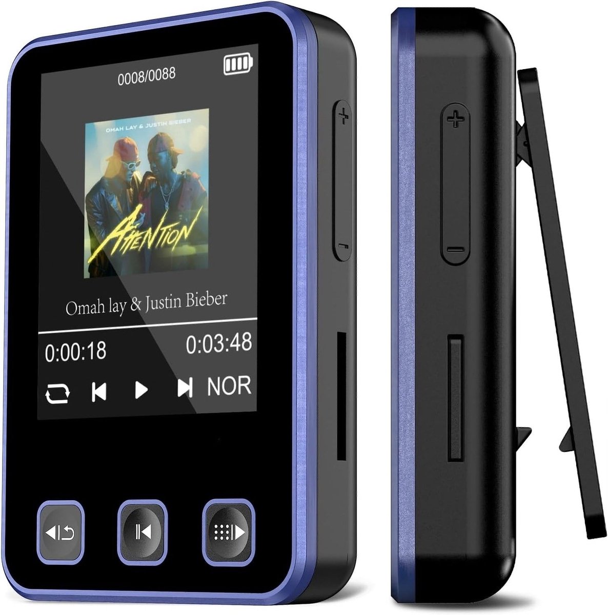 SNJY® MP3 Speler Bluetooth - MP4 Speler - Muziek Speler - 32 GB - Zwart/Paars