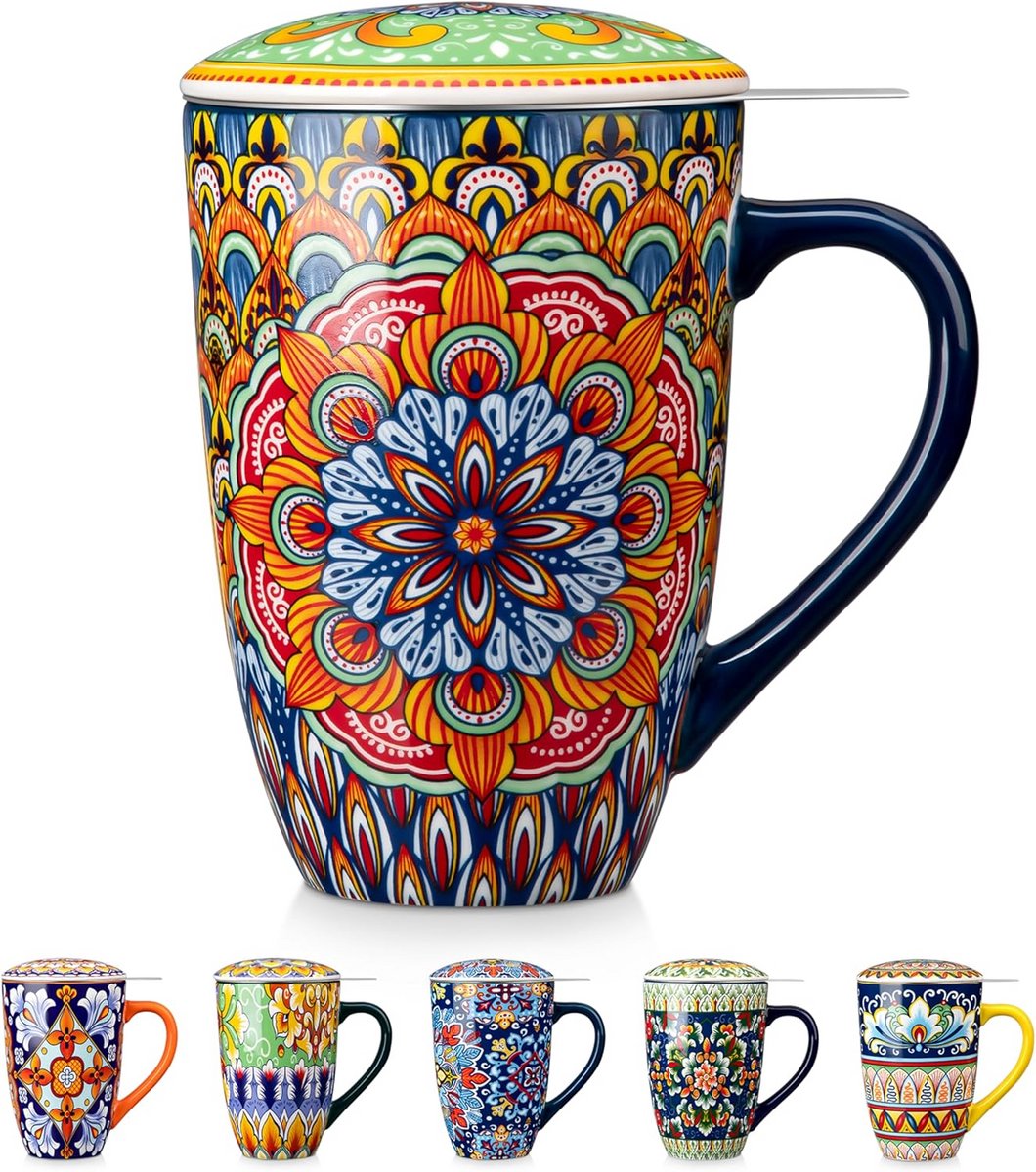 Set van 6 Porseleinen Koffiekopjes met Oor