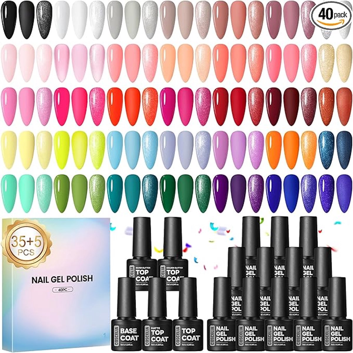 Nagellak Set, 40 Stuks Gel Nagellak