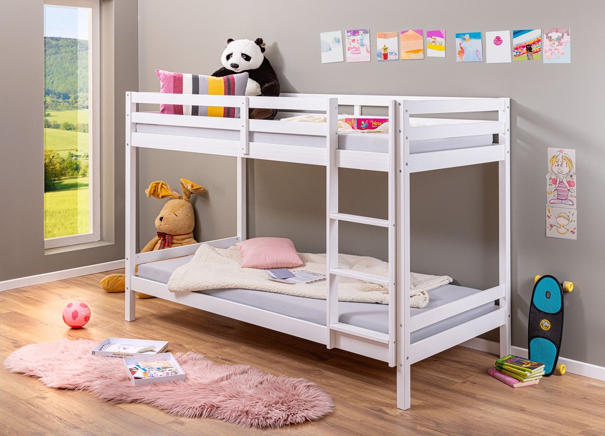 Interlink - stapelbed massief wit grenen " small cloud"- 90x200cm