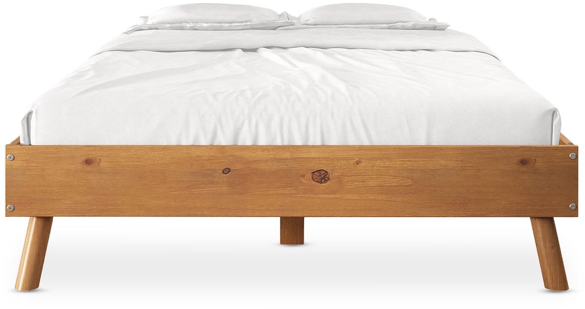 IDIMEX Futonbed KARRI 140x200 cm van massief hout – eiken afwerking bruin