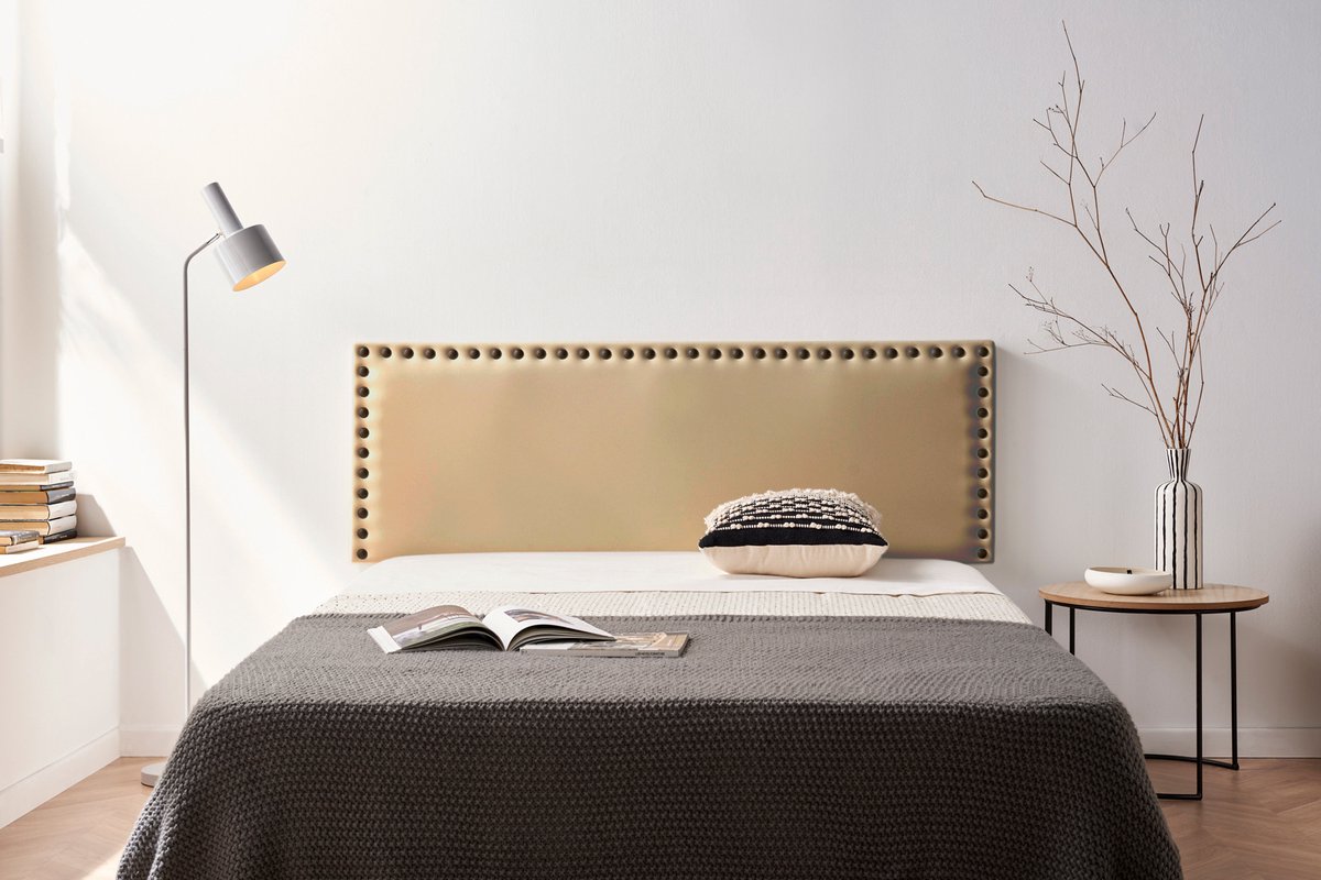 Moonia Hoofdbord - Wandpaneel - Kunstleer - Goud - Elegant en Duurzaam - Hoogwaardige Bekleding - 55 cm Hoog