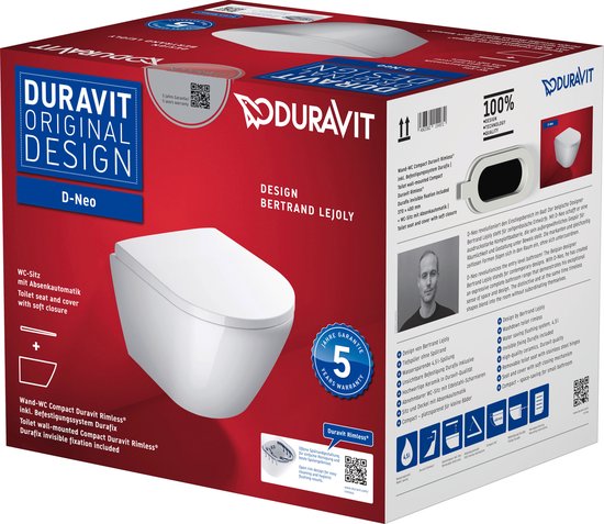 WC suspendu avec abattant SoftClose, Rimless, blanc