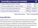 Gedetailleerd etiket met ingrediënten en samenstelling per dosering van 1 smelttablet.