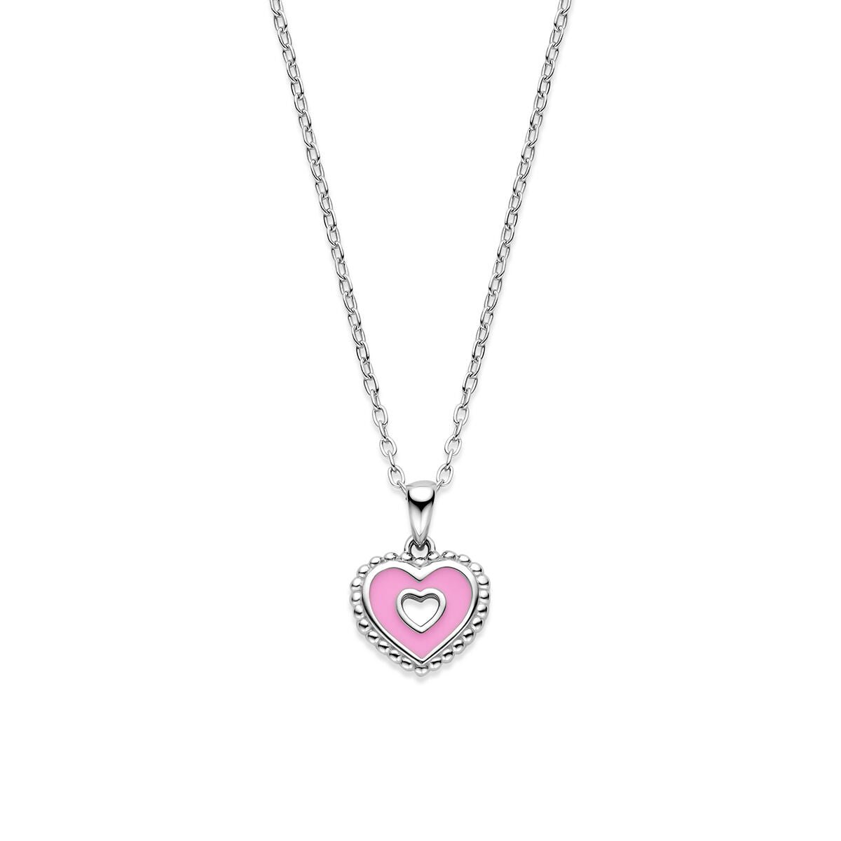 Collier emaille hartje 36 + 3 cm