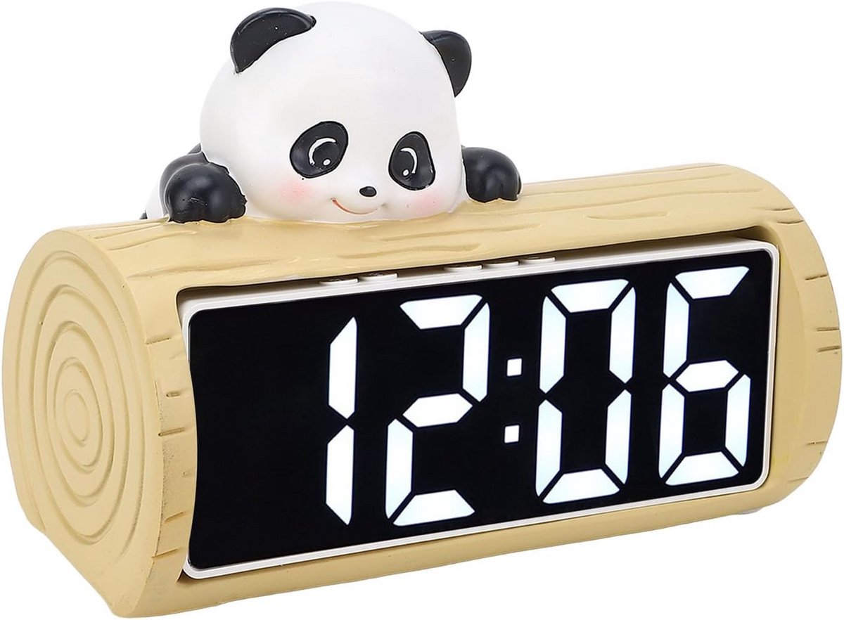 Digitale Wekker met Panda Design: Temperatuur, Stille Beweging - Nachtkastje en Bureauklok