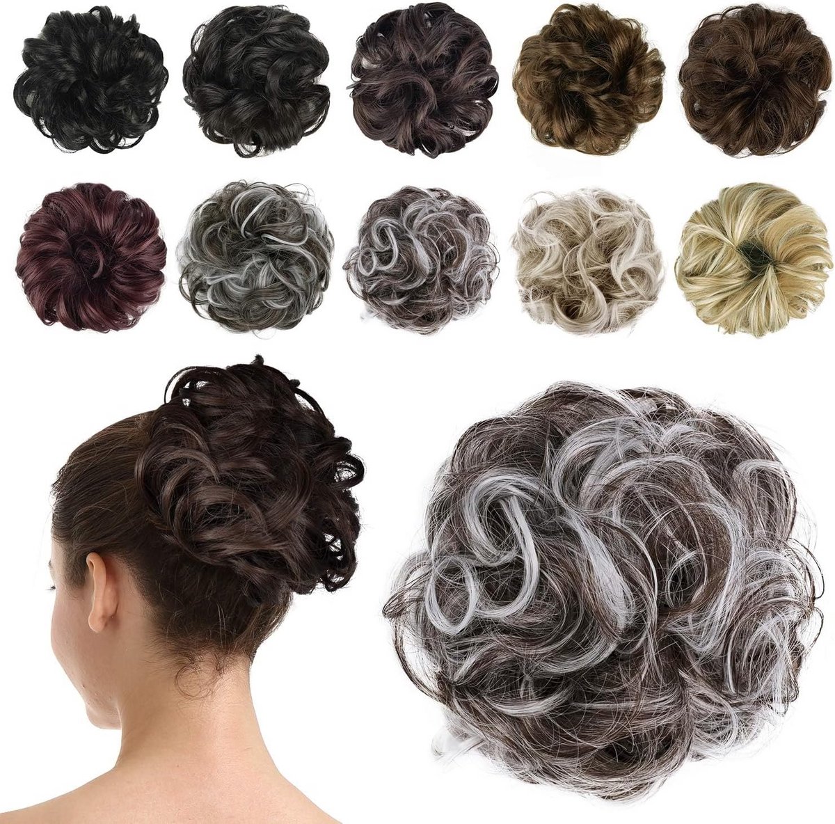 Synthetische Haarverlenging Knoop en Scrunchie voor Vrouwen