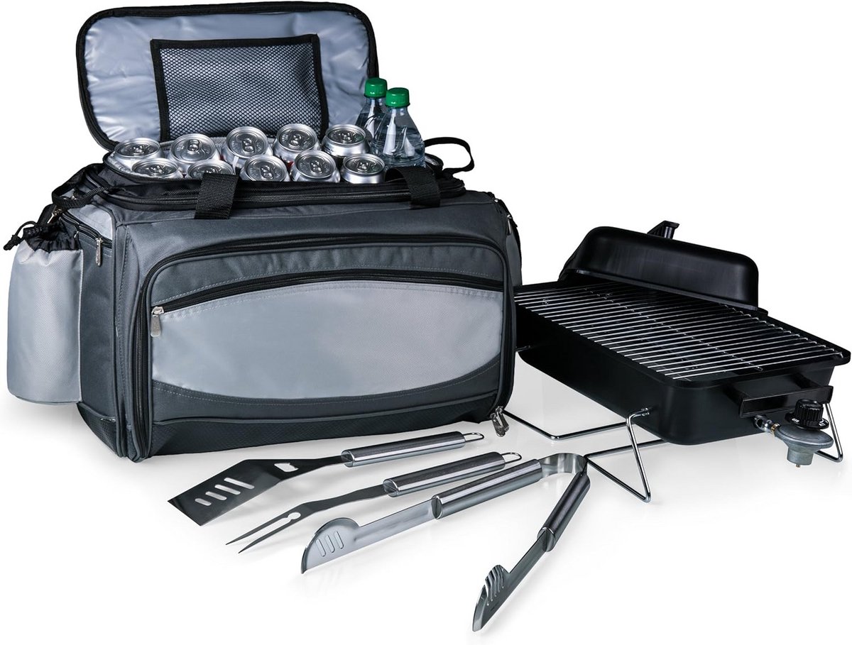 Draagbare Koelbox met Grill en BBQ Set - Alles-in-één voor Picknick en Tailgating