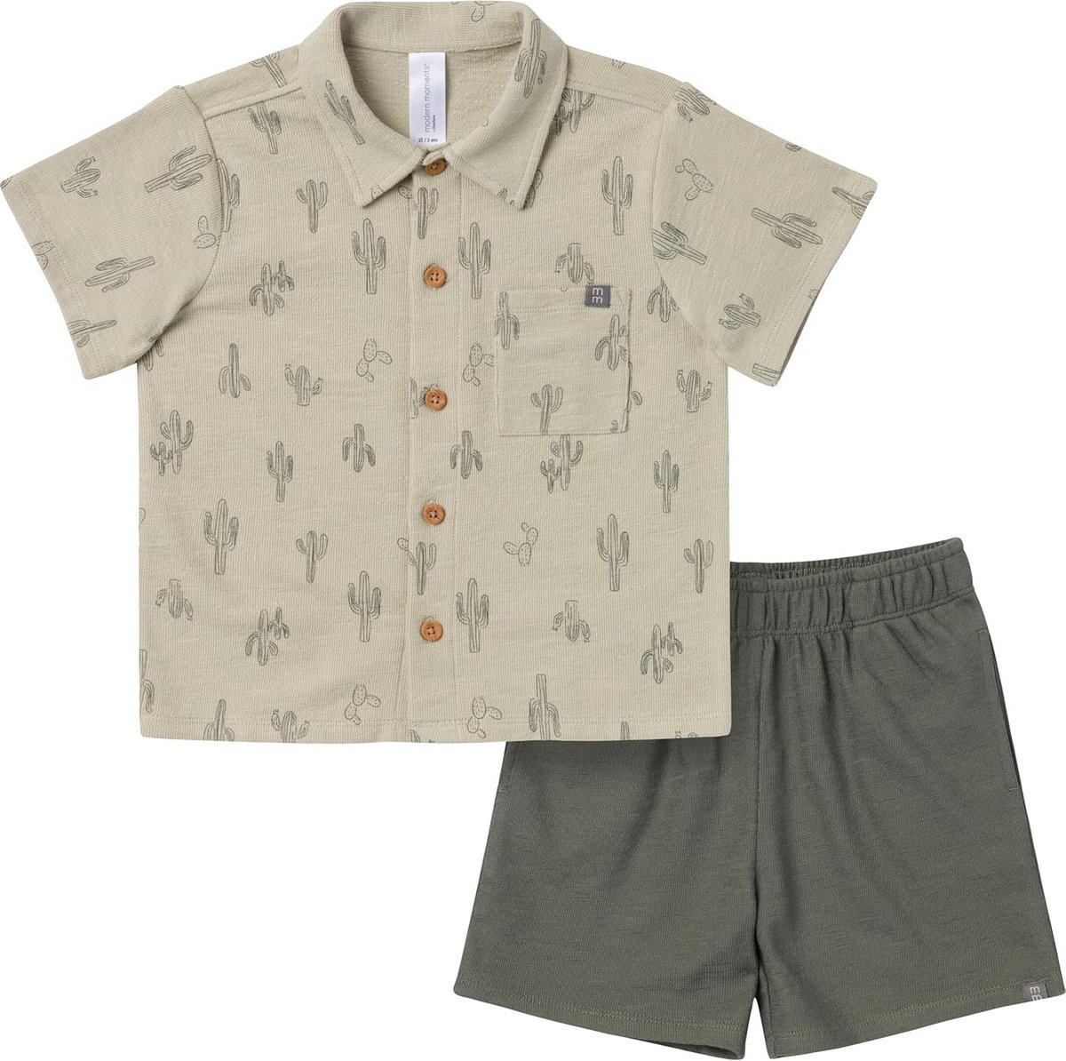 Baby Jongens Resortshirt en Shorts Set in Groen
