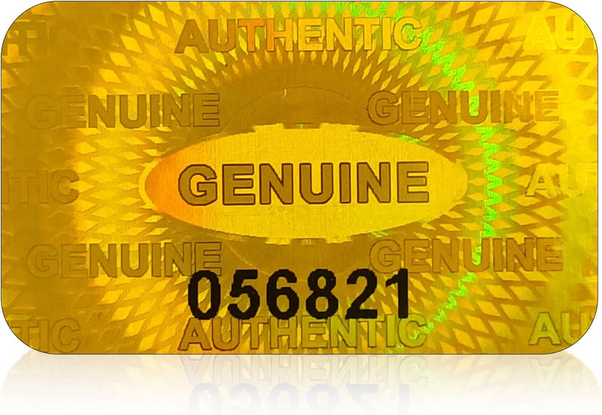 600x Holografische Veiligheidsstickers - Garantie Void Labels met Nummering (Goud)