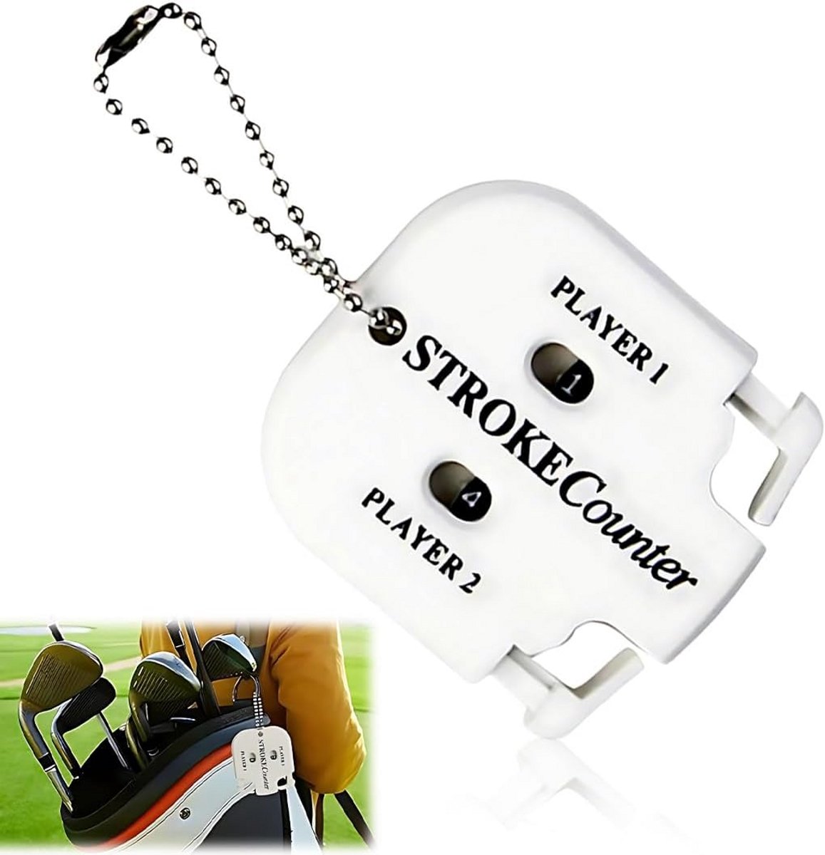 2-Digit Golf Score Tellen voor 2 Spelers - Handteller met Sleutelhanger
