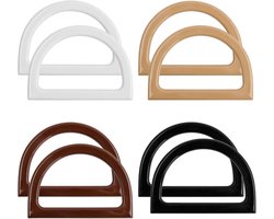Handvatten voor het Maken van Tassen - 8 Pcs D Vorm Handtas Handvat - Vervangingsaccessoires voor DIY Handgemaakte Strandtas - Handtassen - Markt Tassen - Portemonnees