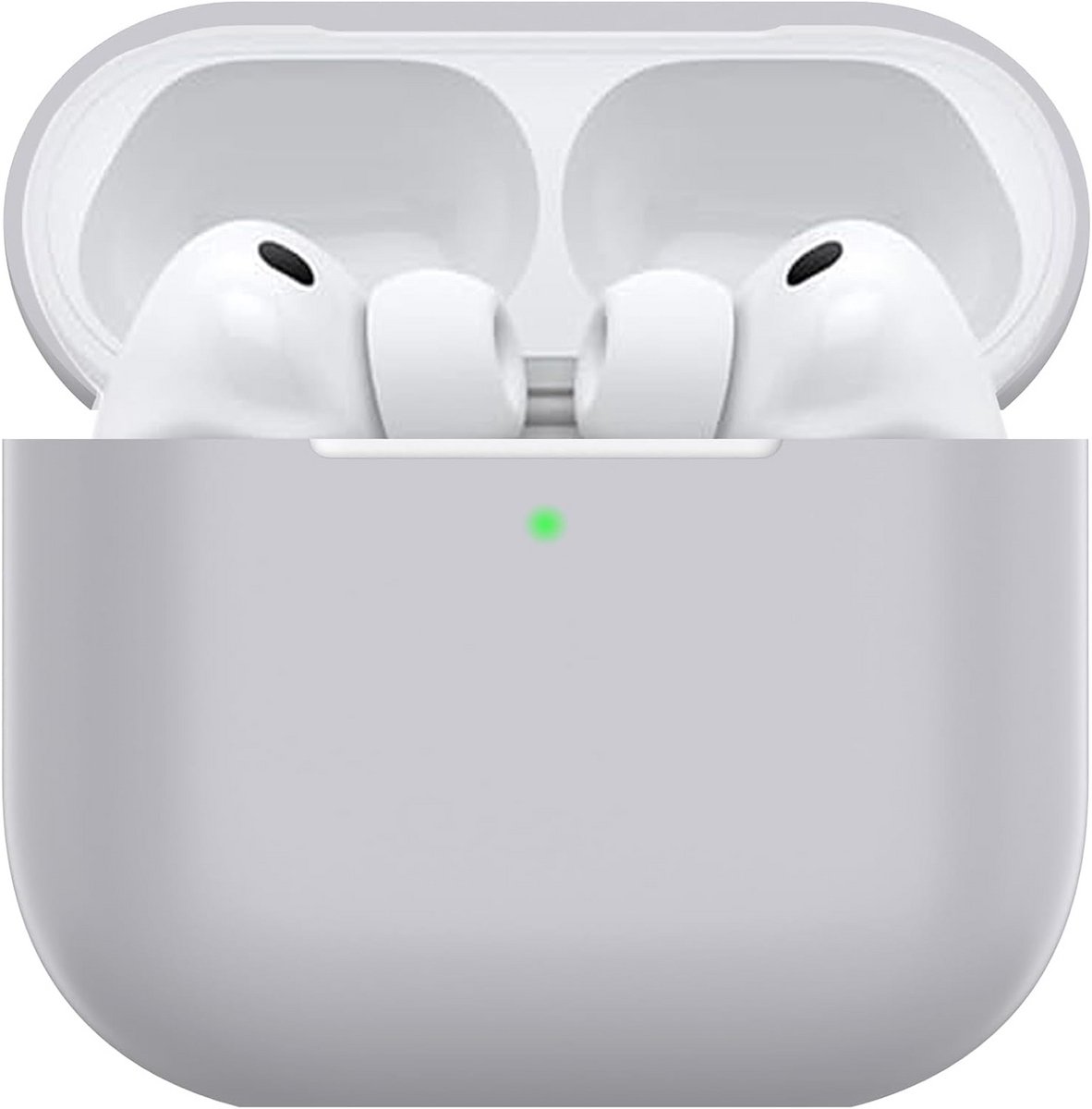 Dunne Siliconen Beschermhoes voor AirPods Pro 3 (2025) met Zichtbare LED - Grijs