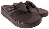 FitFlop F- Sandales à plateforme en cuir souple Mode Knot NOIR - Taille 41