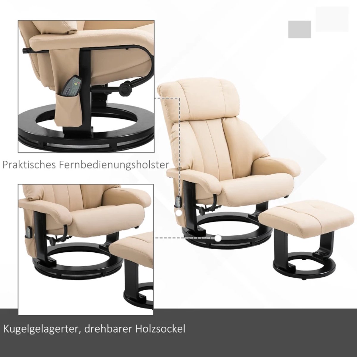 Exoluxe Massagestoel Relaxfauteuil met 10 Massagepunten - afbeelding 2