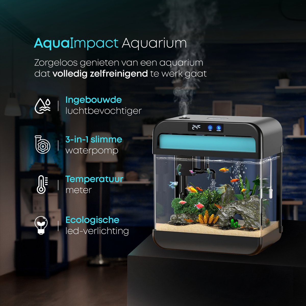 AquaImpact Premium Aquarium 26 L - 3-in-1 pomp & LED thumbnail 2